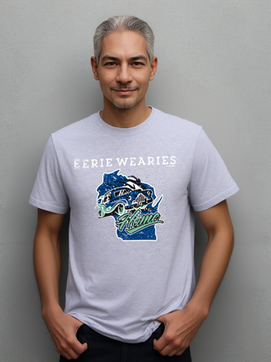 Eerie Wearies Grey Wisconsin Home State T-Shirt *NEW*